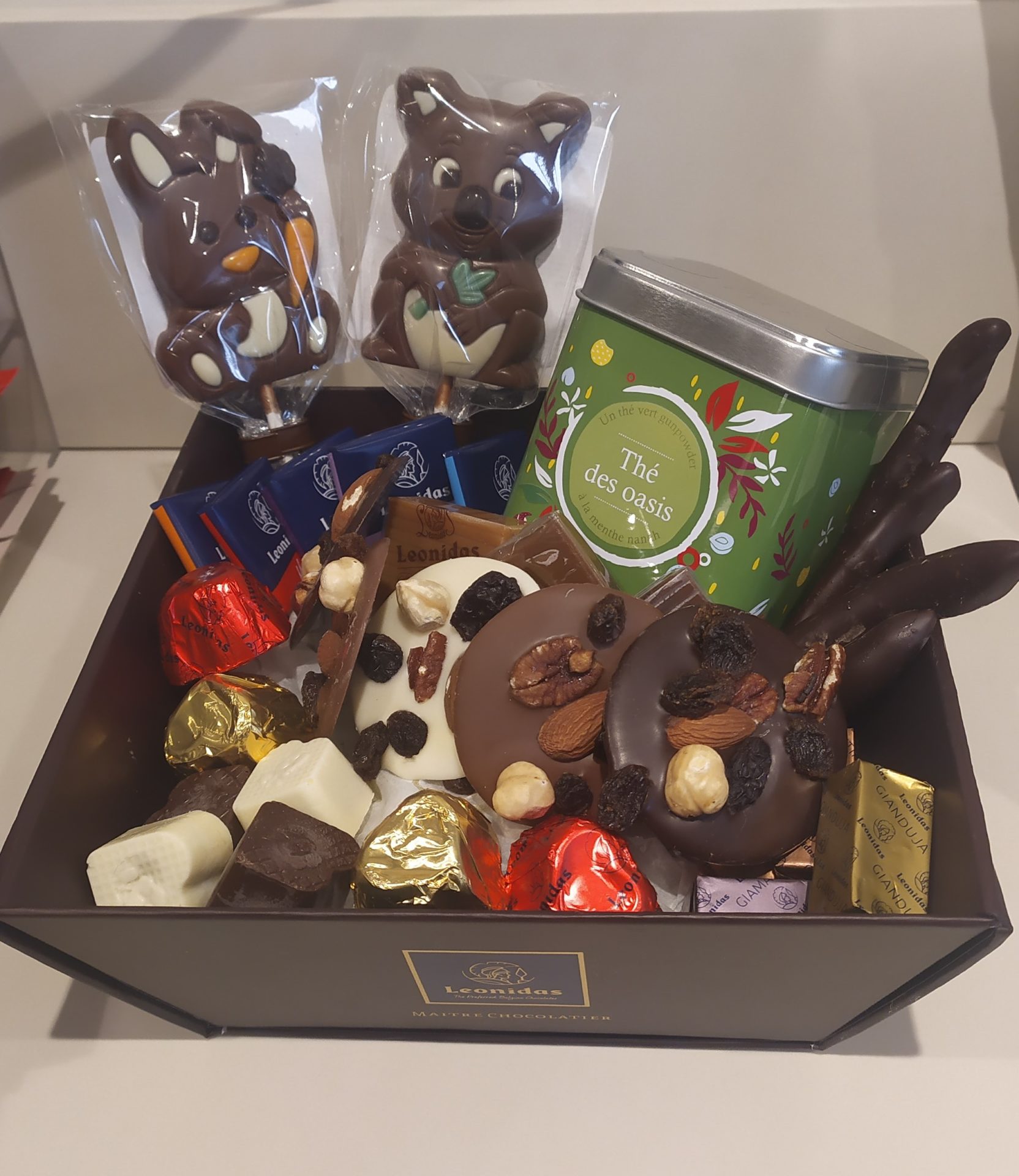 Panier Cadeaux - Thé et Chocolat - Leonidas